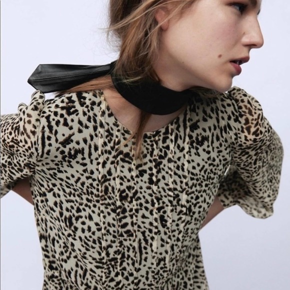 NEW Zara leopard print long sleeve maxi dress - Picture 8 of 9